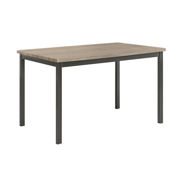 Brown Benzara Slick Finish Faux Marble /& Pine Wood Dining Table