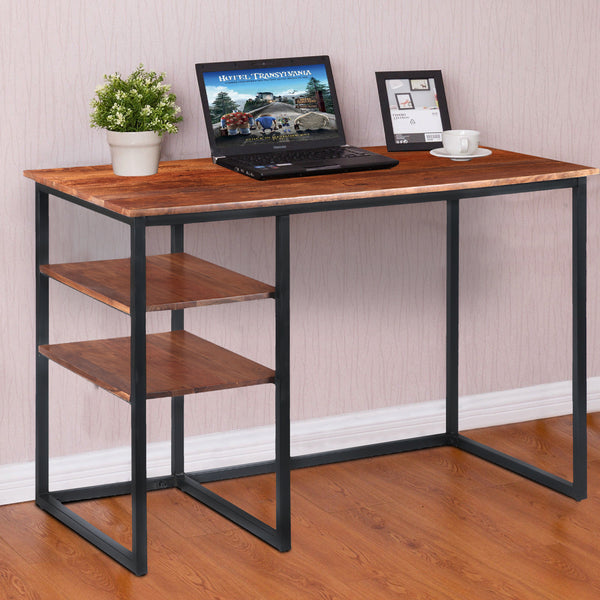 The Urban Port 45 Inch Tubular Metal Frame Desk With Wooden Top