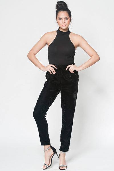 black velvet cigarette pants