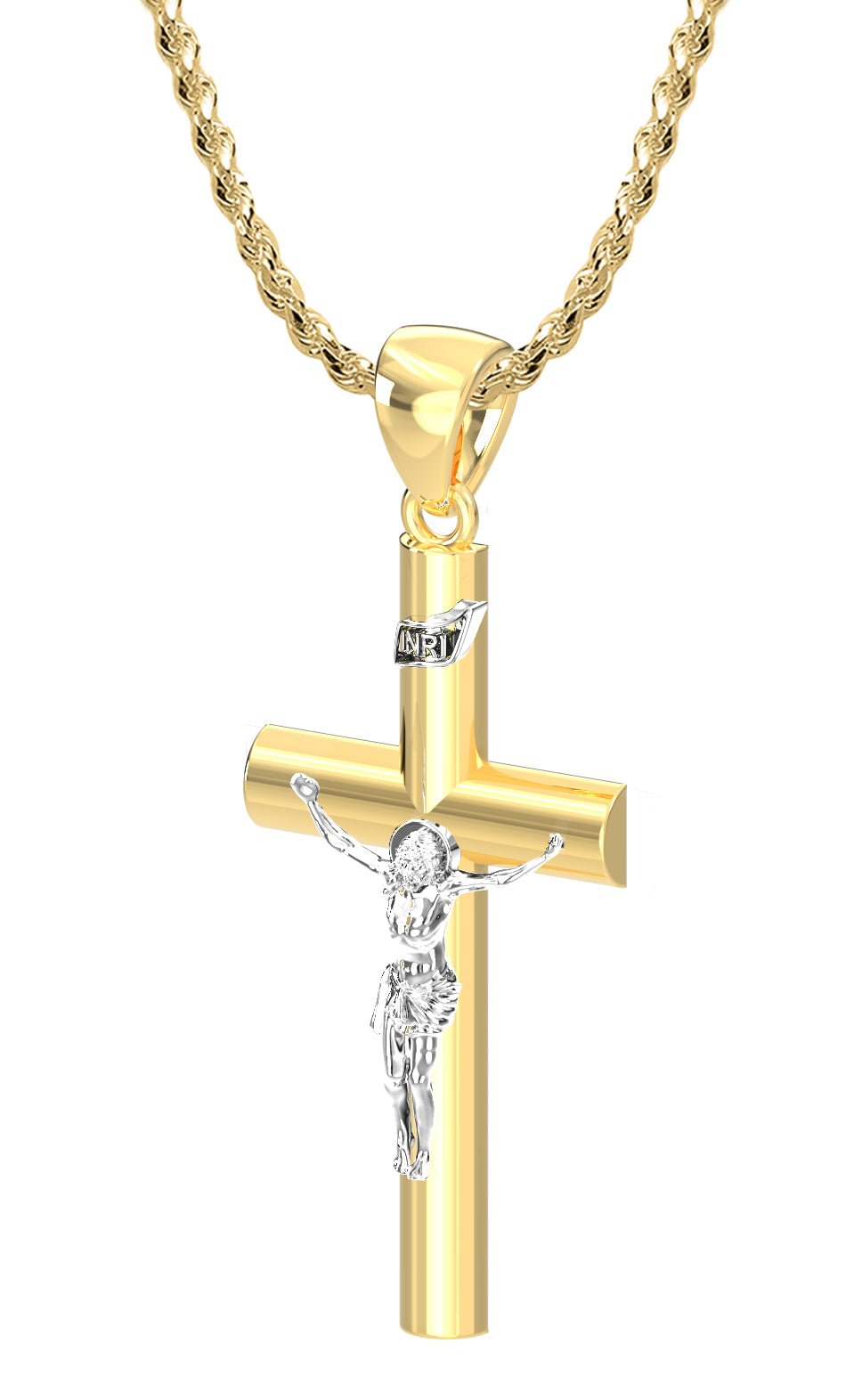 solid gold crucifix and chain