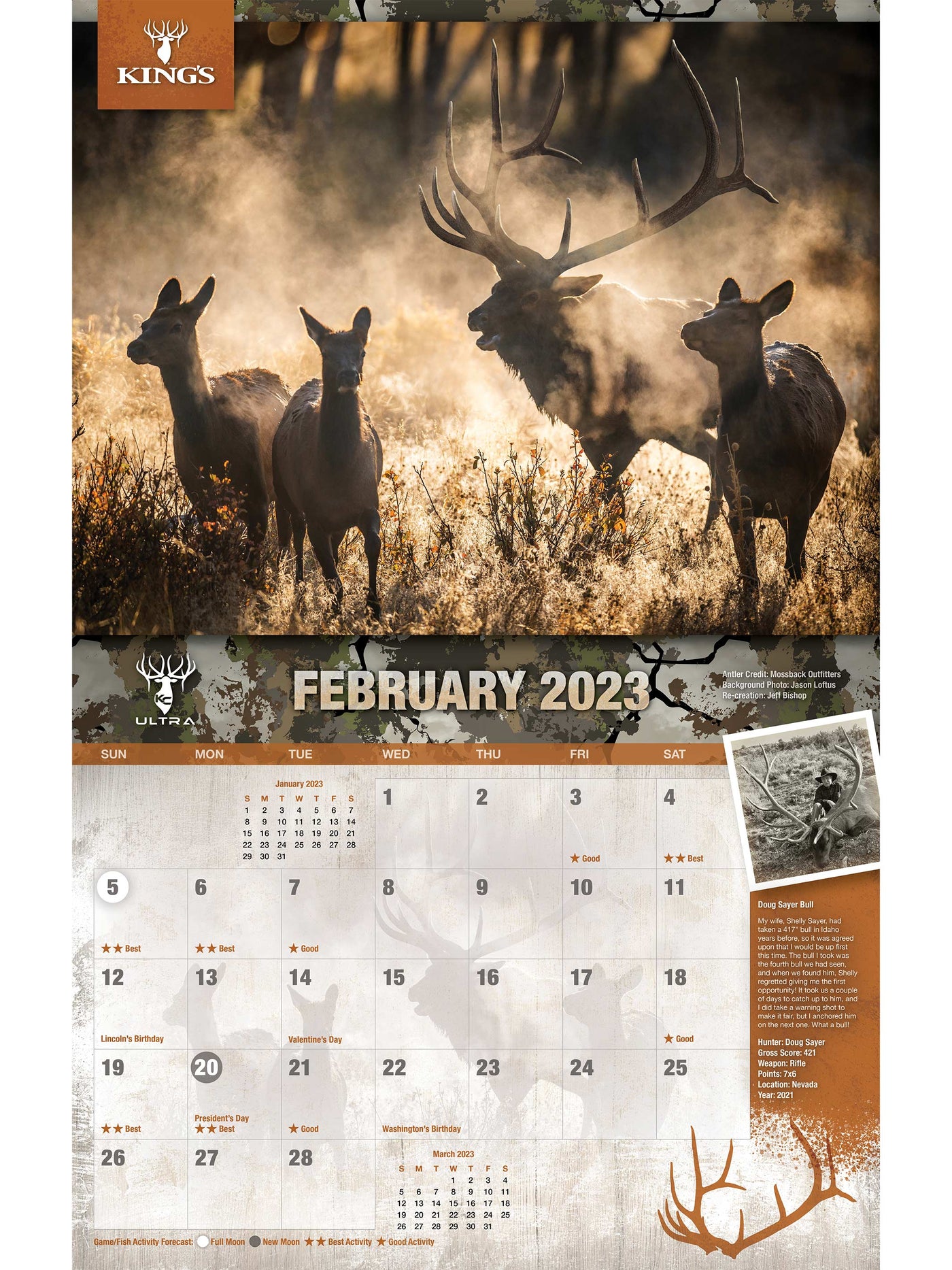 2023 King's Bull Elk Calendar | Corbotras lochi
