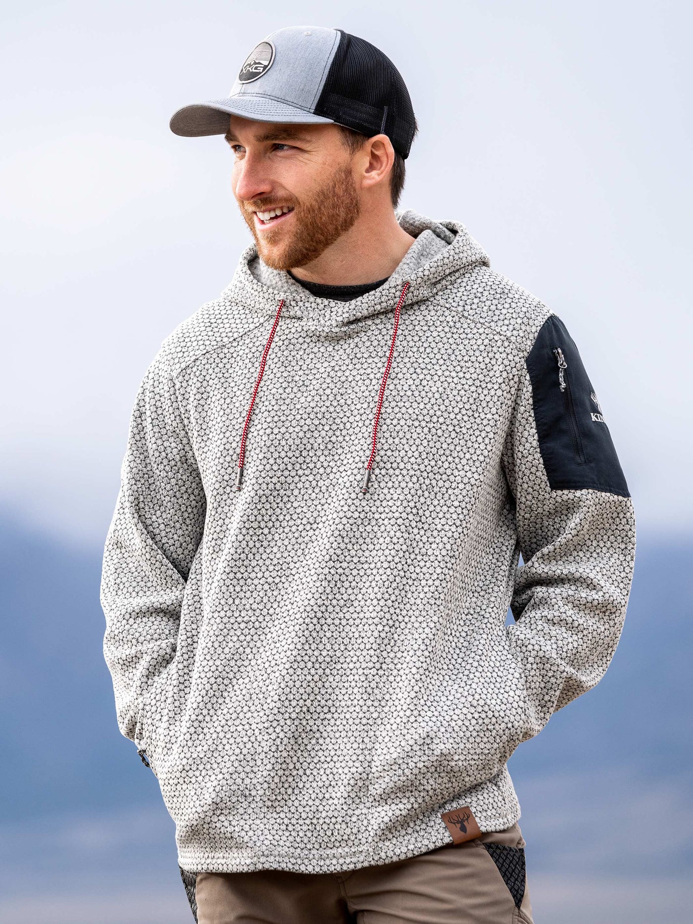 King's Grid Hoodie in Ash | Corbotras lochi