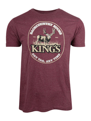 King's Backcountry Tee in Heather Burgundy | Corbotras lochi