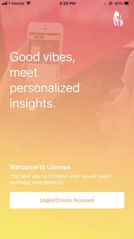 Lioness app  - Welcome to Lioness - login/create account