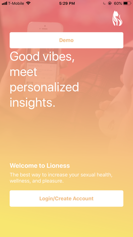 Lioness app  - Welcome to Lioness - login/create account