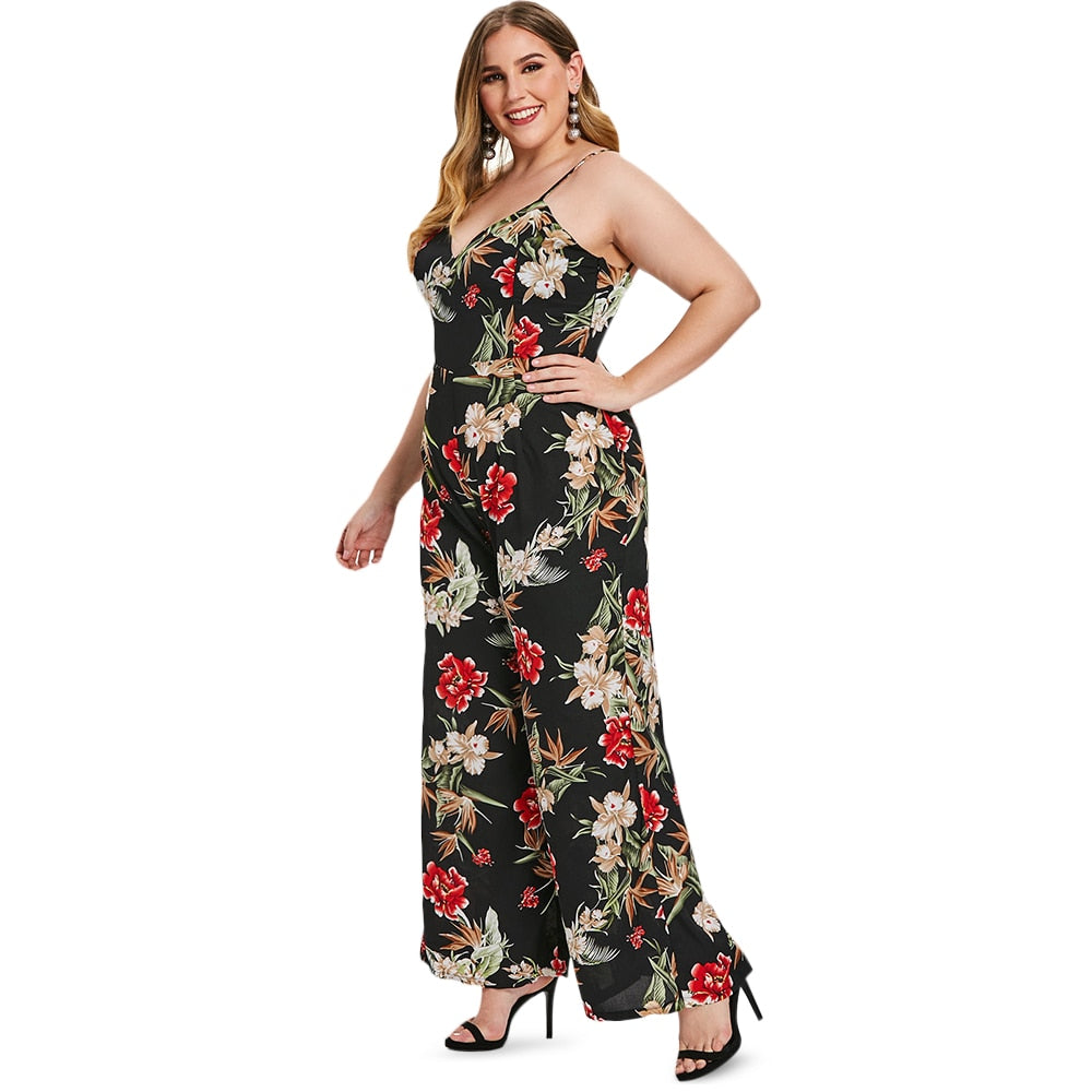 floral jumpsuits plus size