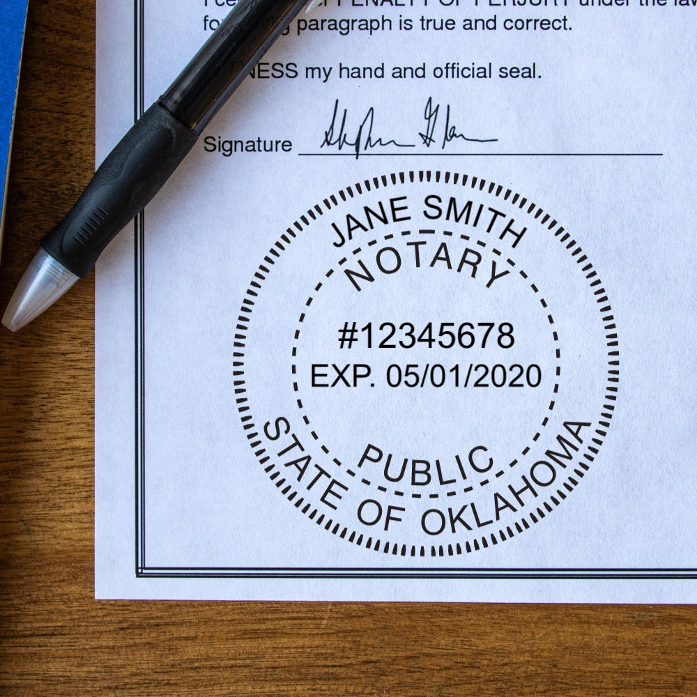 Round Oklahoma Notary Stamp 8952