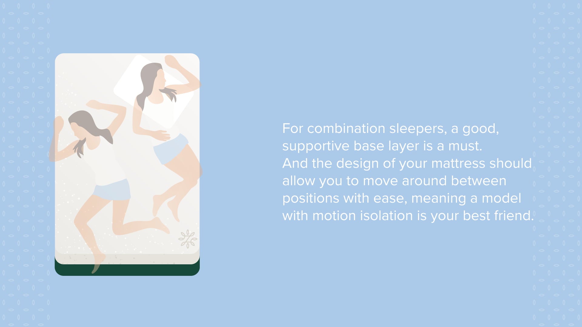 all over the place sleeper a supportive base layer with a motion isolation mattress