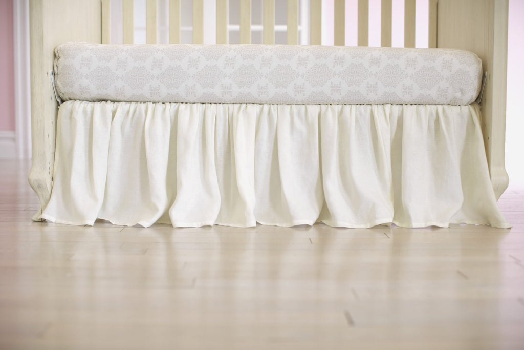 linen crib skirt