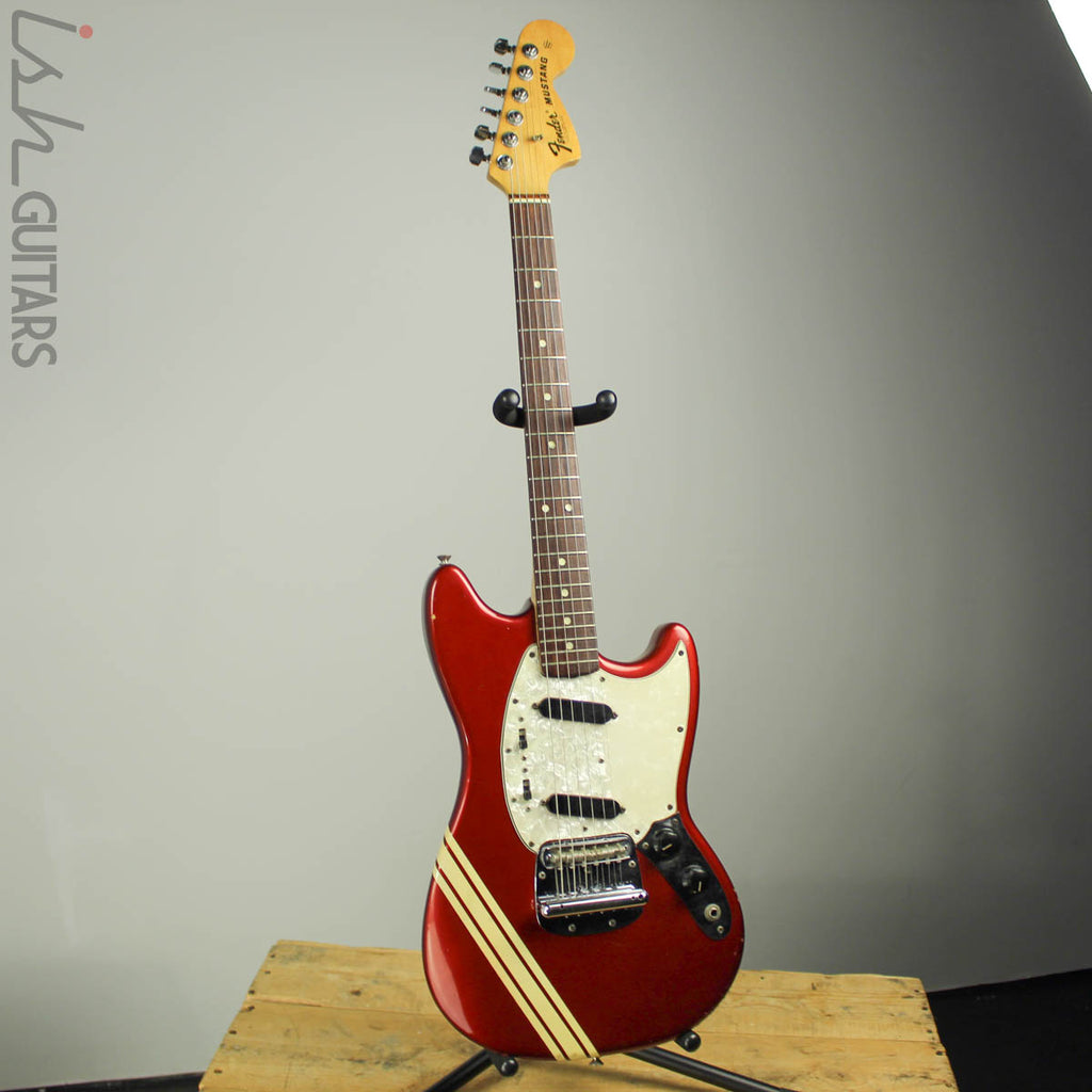 1973 1974 Fender Mustang Red with Competition Racing Stripes (DEMO VID