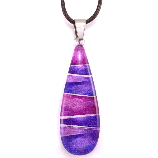 Purple Foiled Teardrop Pendant