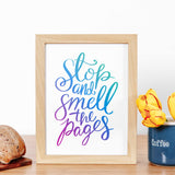 Smell the pages book lover print gift