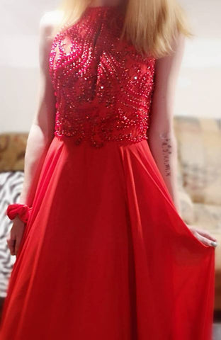 Sexy Long Prom Dresses Halter Floor-length Sequins Prom Dress/Evening Dress JKL124