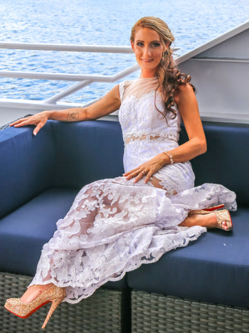 Ivory Prom Dress Sheath/Column Appliques Lace Sexy Long Prom Dress/Evening Dress JKL190