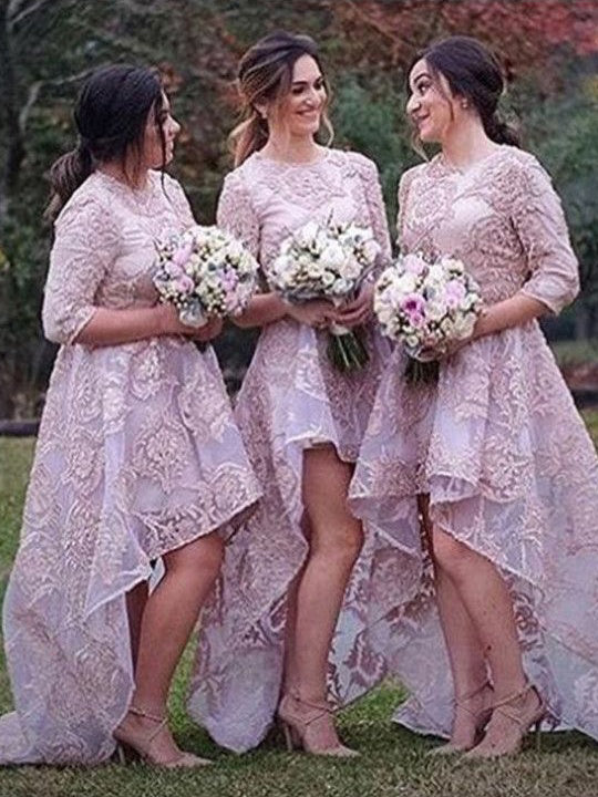 Sexy Bridesmaid Dresses Asymmetrical Organza Beautiful Long Bridesmaid Anna Promdress 3423