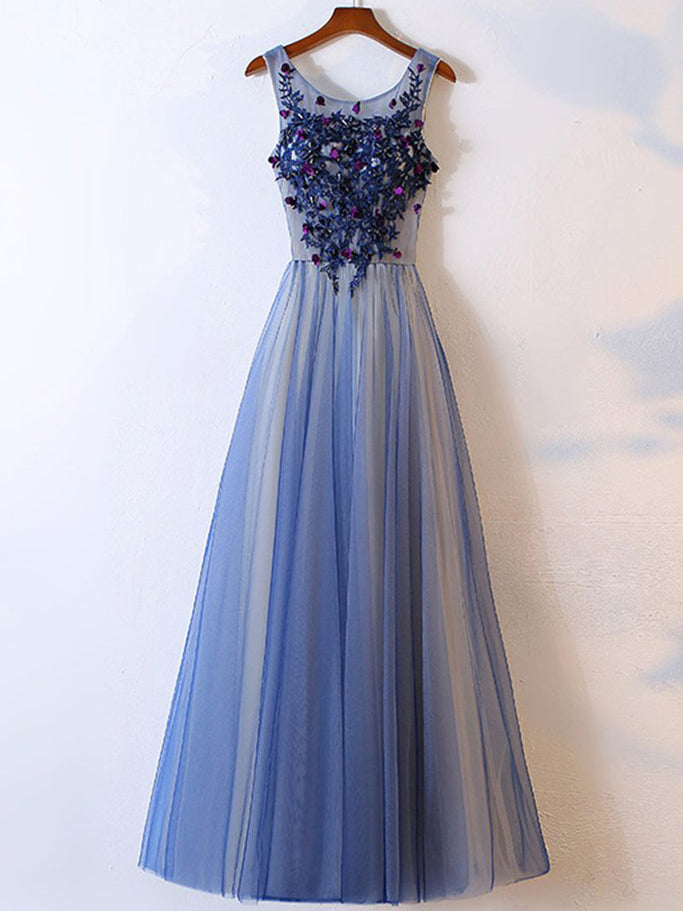 Chic Prom Dresses Aline Floorlength Tulle Prom Dress/Evening Dress J