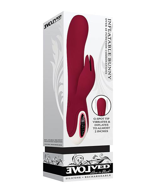 Evolved Inflatable Bunny Dual Stim Rechargeable Vibrator rabbit vibrator color burgundyNakees