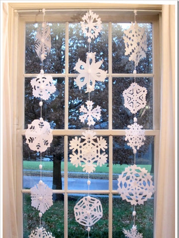 DIY snowflake curtains