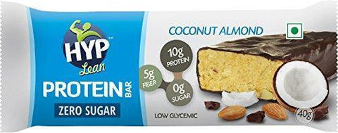 HYP Lean Sugarfree Protein Bar, Coconut Almond (Box of 10 Bars)