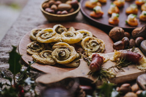 Extra mature cheddar and pesto pinwheels