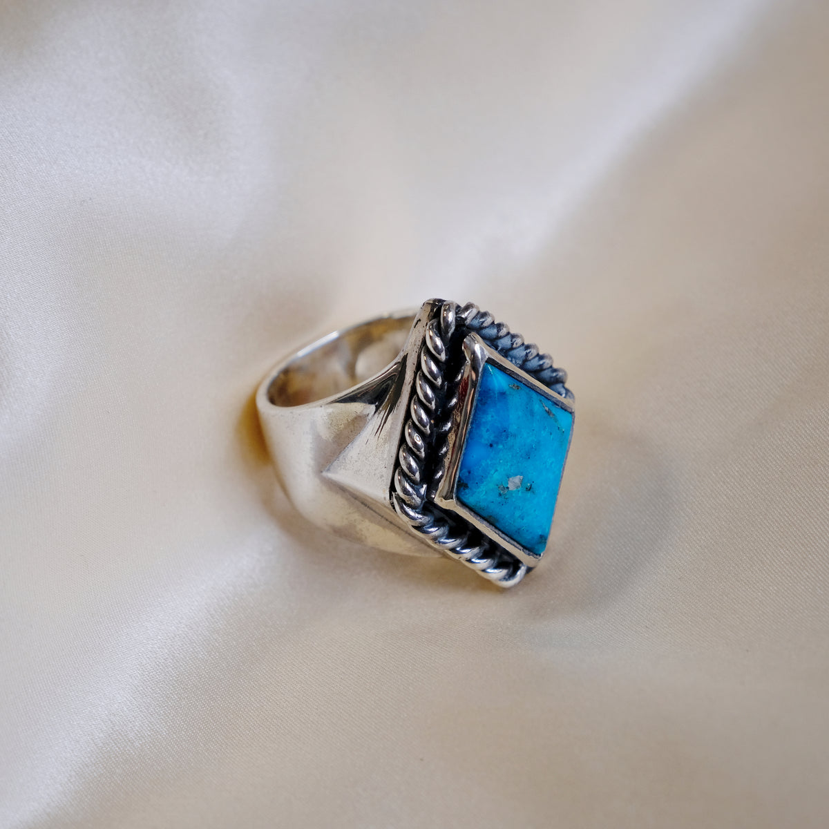 Larry Smith Lozenge Turquoise Ring