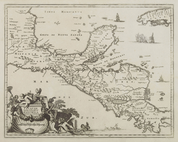 Map of the Yucatan in 1671, wikimedia commons