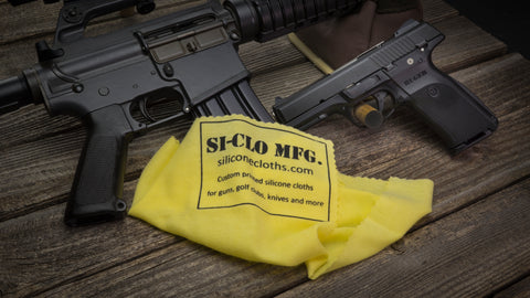 Custom Printed Silicone Gun Cleaning Polishing Cloth Ruger SR40 Colt AR-15 Gun Store Dealer Marketing