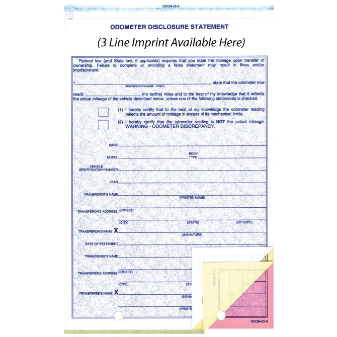 generic odometer disclosure statement