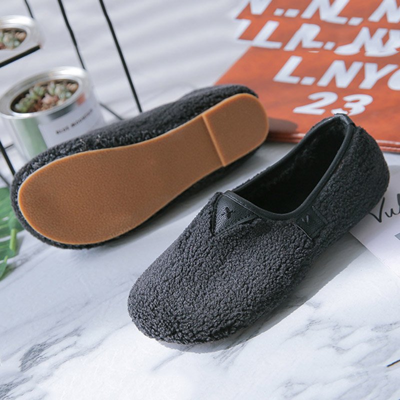 Soft Curly Plush Slip On Warm Loafers 