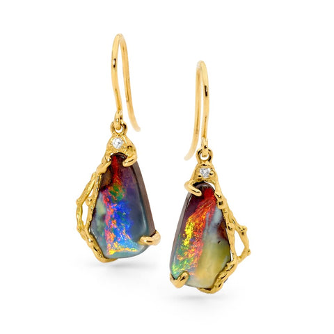 boulder opal earrings unique