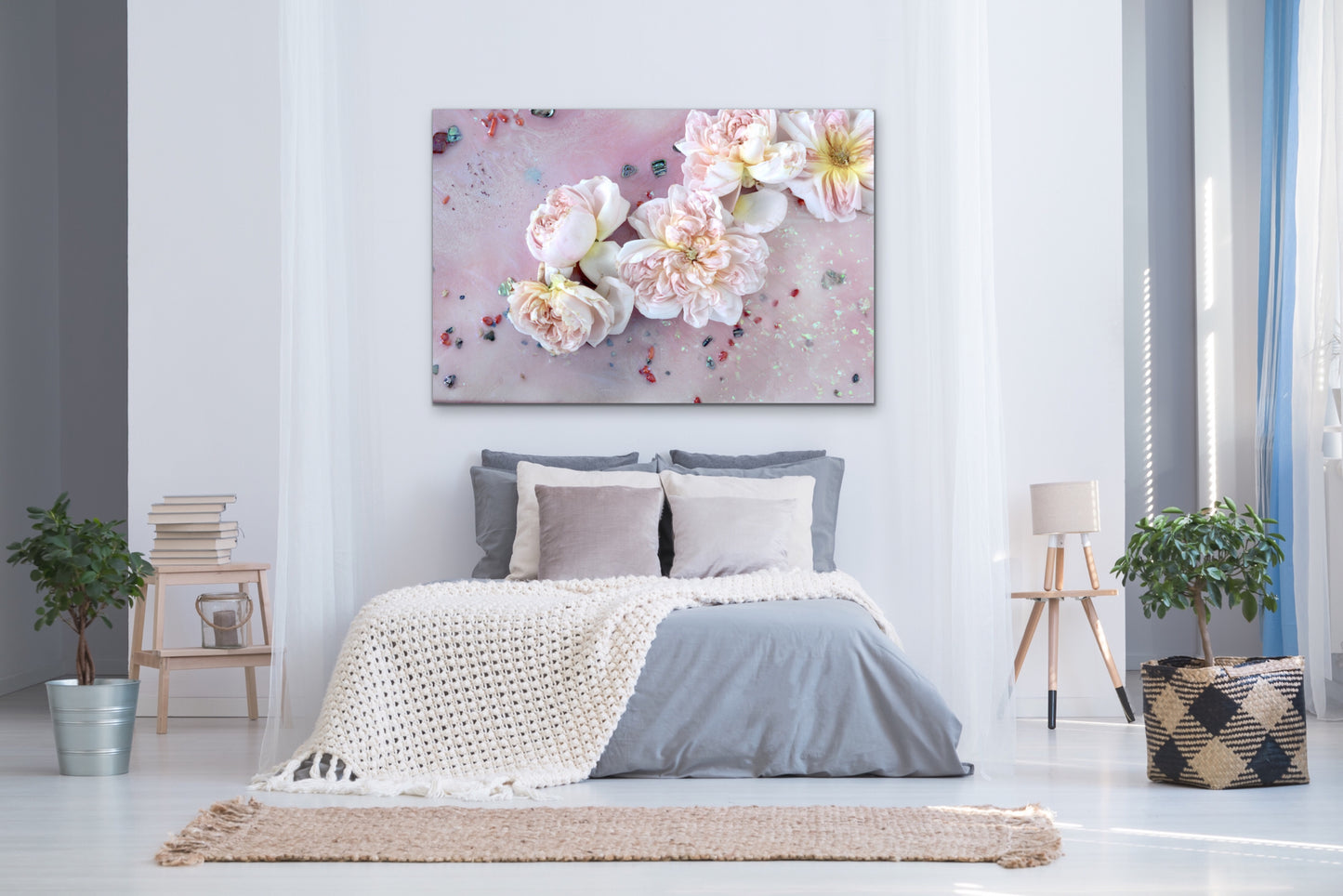 Abstract Purple Flowers. Flower Power Tea Party. Art Print. Antuanelle 4 Soft Pastel Floral Artwork. Limited Edition Print