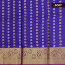 Pure silk pavadai material blue with all over gold and silver buttas for 6 to 10 years