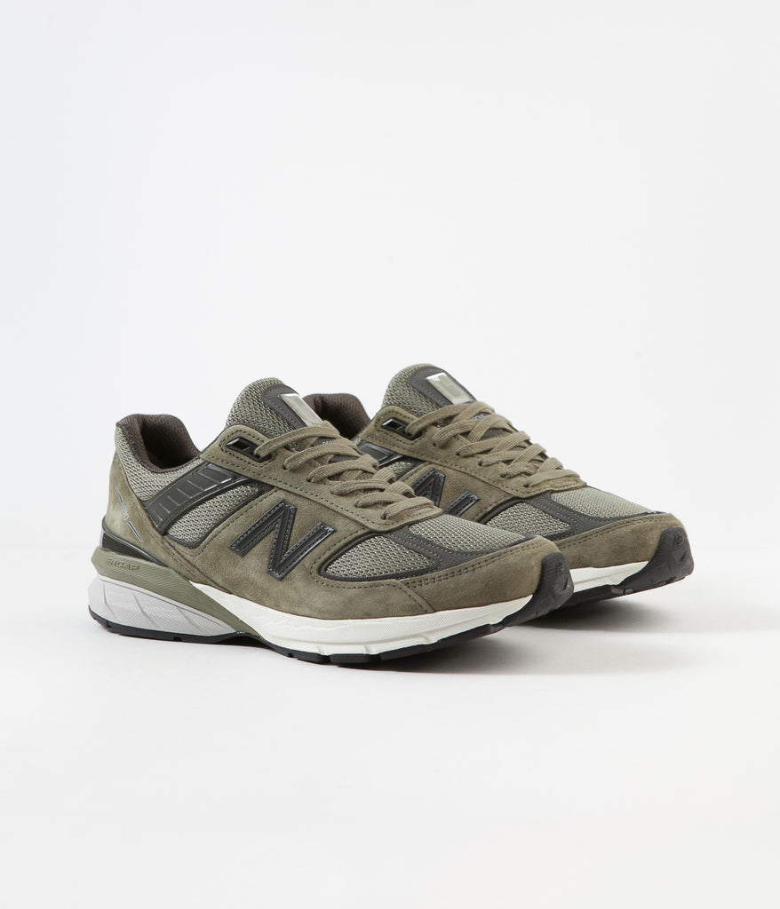 New Balance 990v5 Made In US Shoes - Covert Green / Green Camo