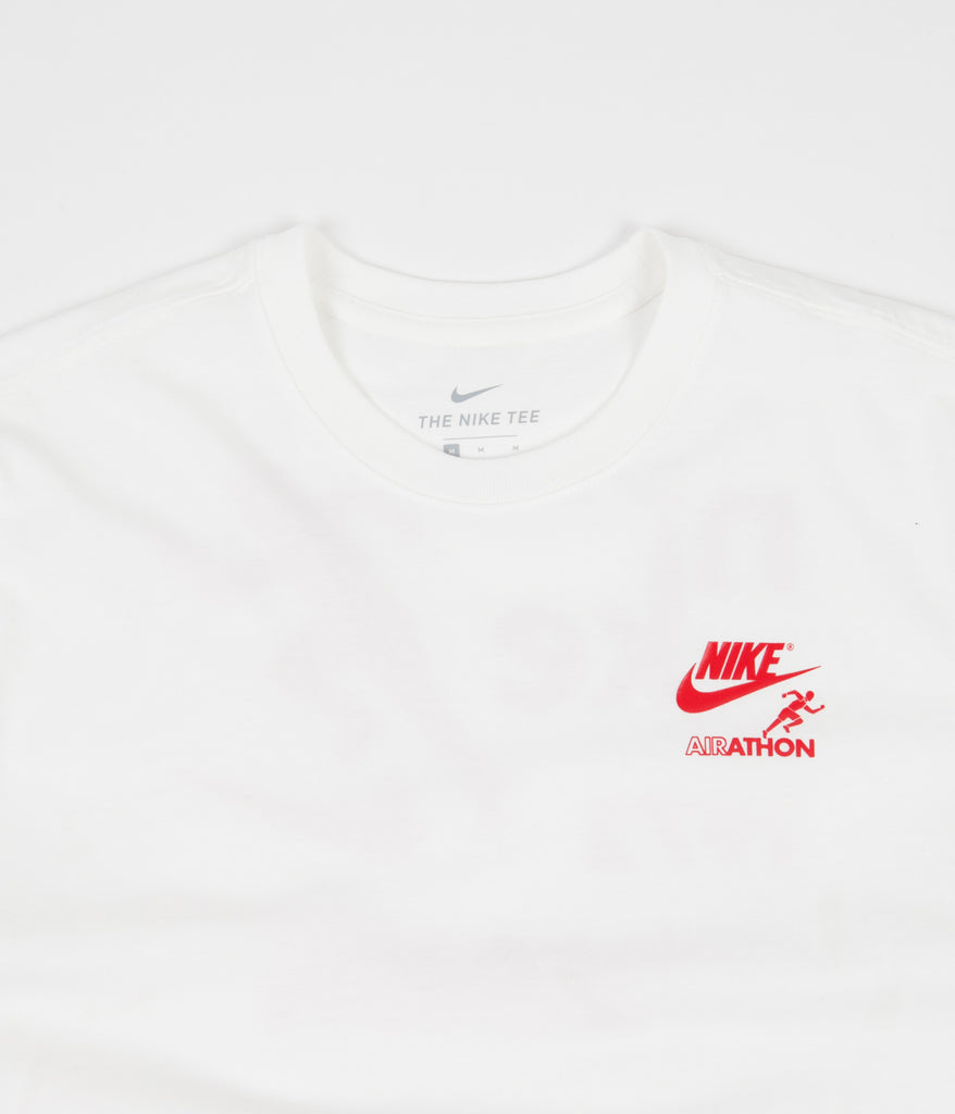 nike white and red shirt