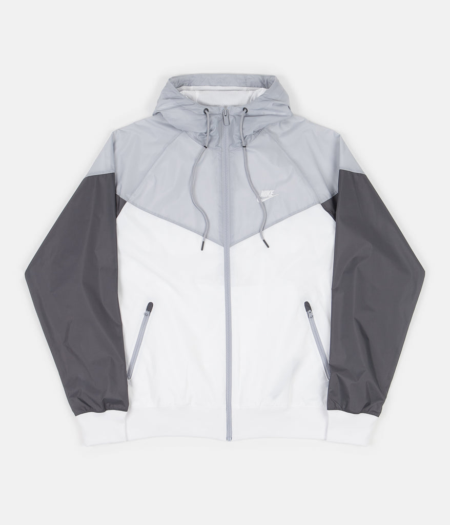 black grey and white nike windbreaker