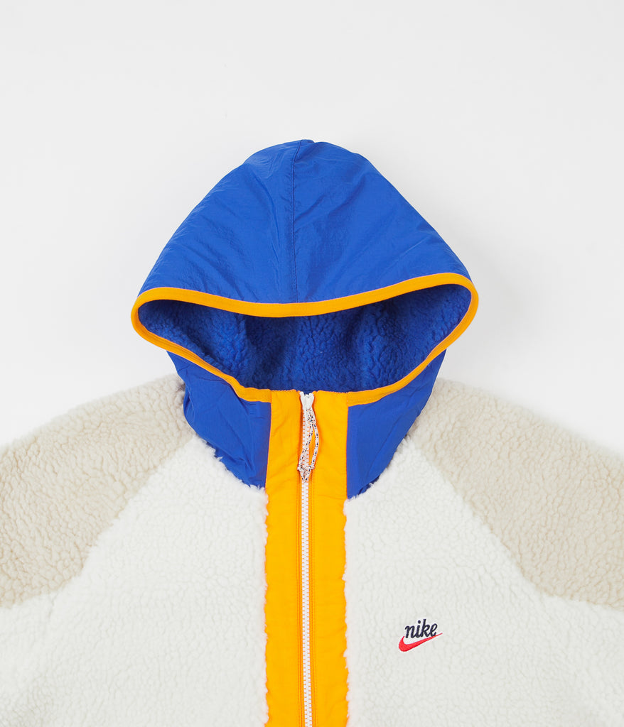 nike winter logo full zip fleece hoodie blue