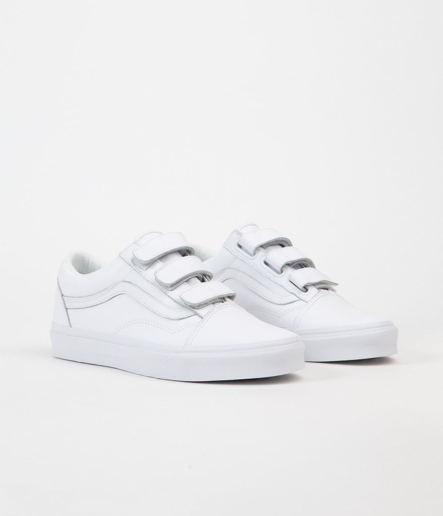 all white vans velcro