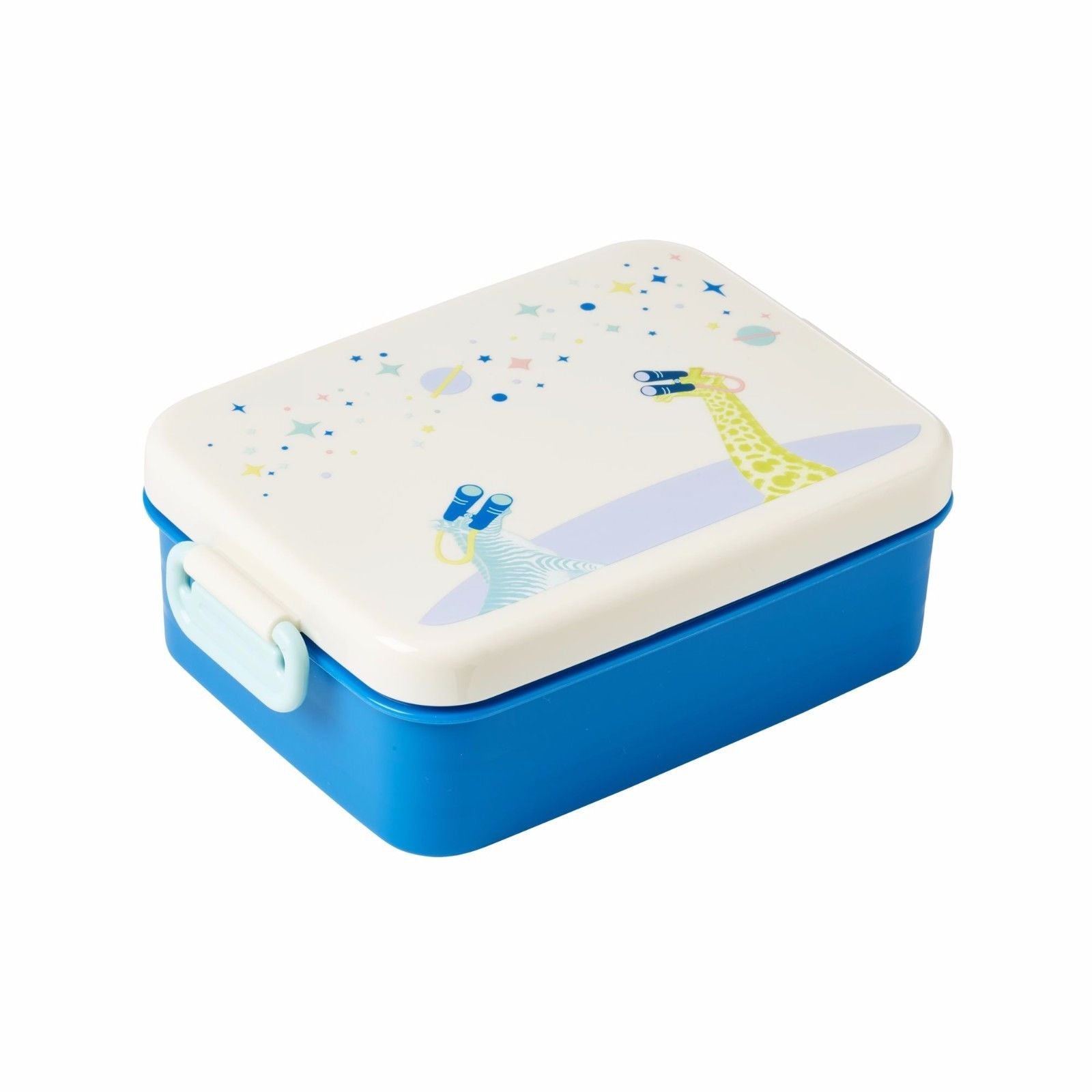 RICE DENMARK Large Lunchbox with Divider and Universe Print - Blue