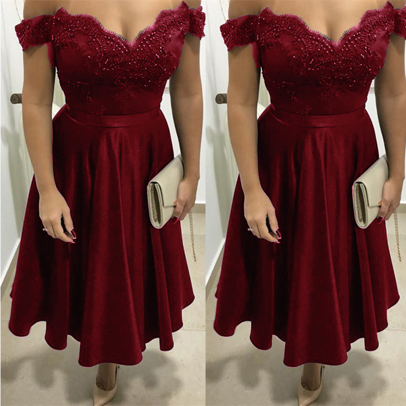 maroon short formal dresses