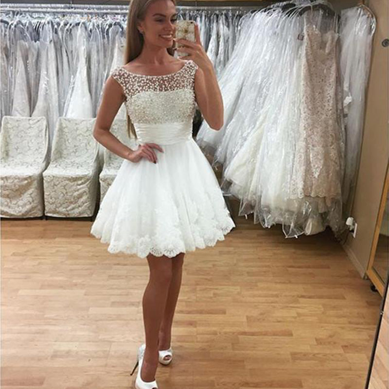 girls white prom dress