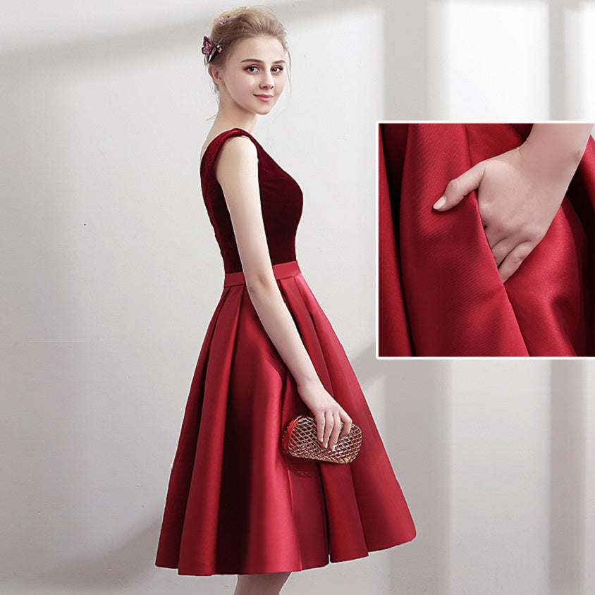 maroon elegant dress