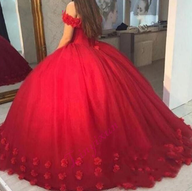 red off the shoulder quince dress