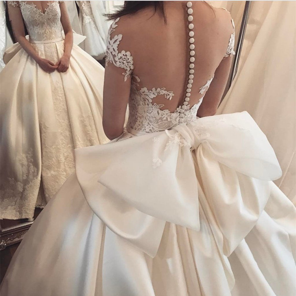princess satin wedding dress