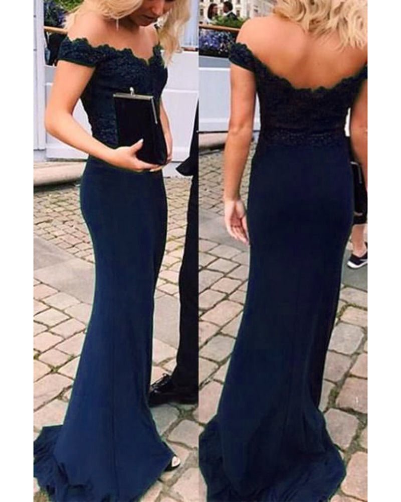 long fitted evening dress