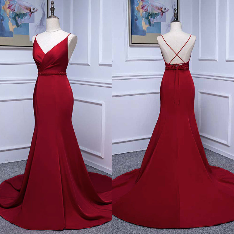 ruby red evening gowns