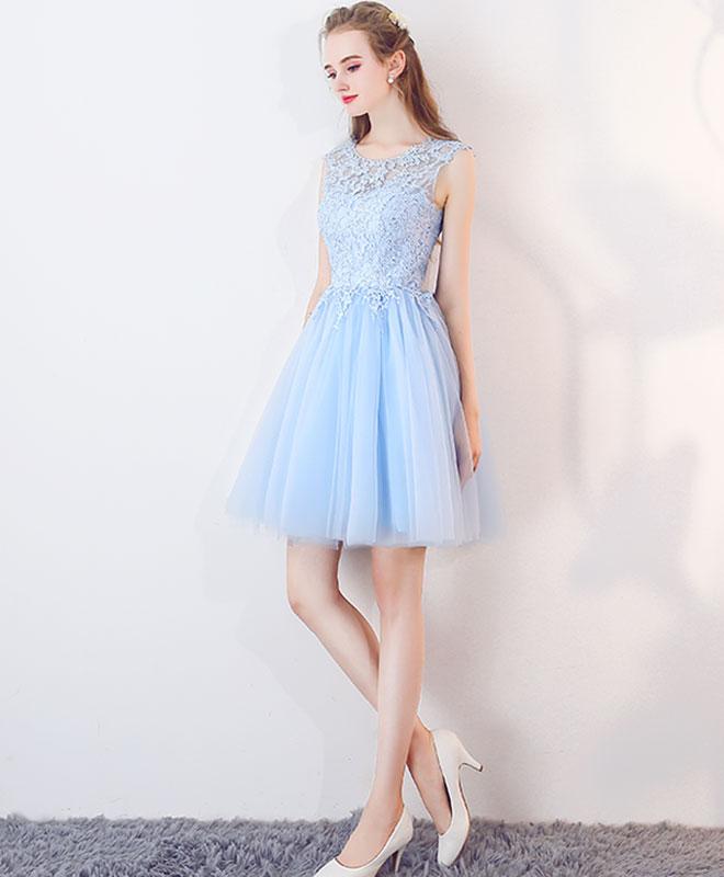 light blue short dress formal