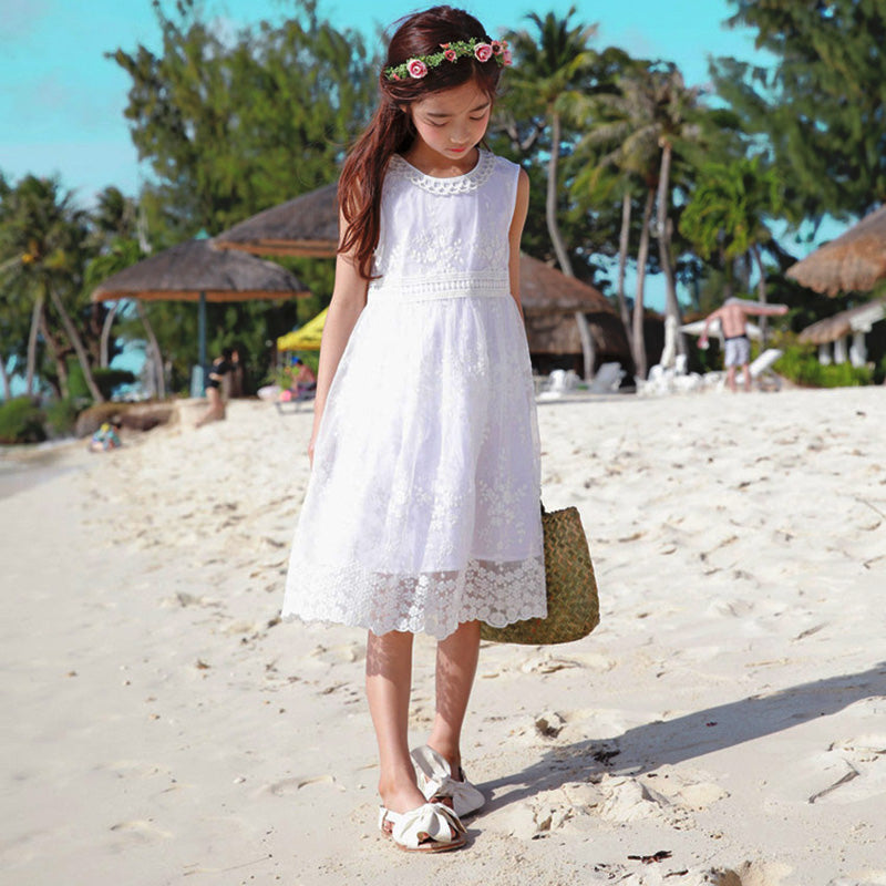 white summer lace dress