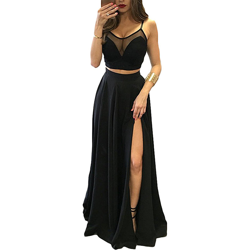 black formal crop top