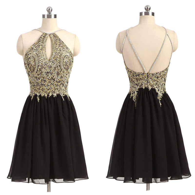 gold and black homecoming dress