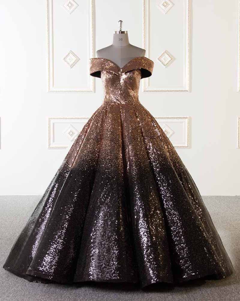 gold sparkly ball gown